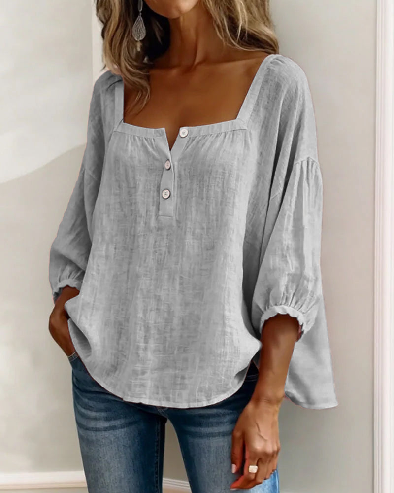 Janne | Eenvoudige blouse met lange mouwen