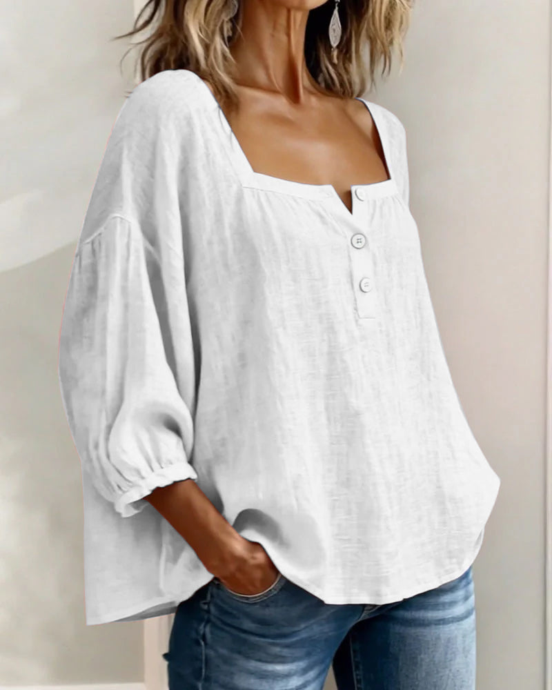 Janne | Eenvoudige blouse met lange mouwen