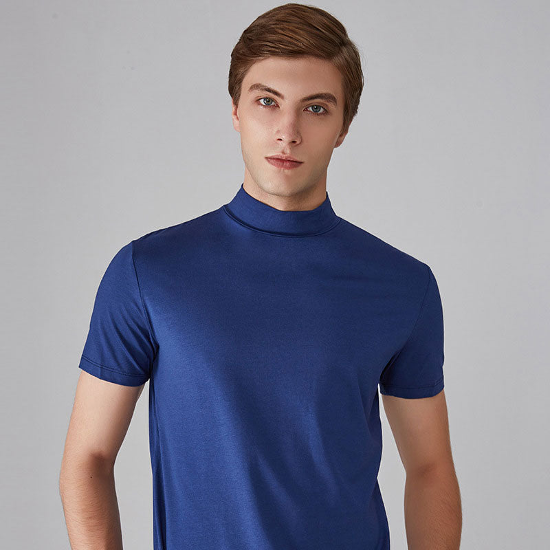 👕Heren slim-fit T-shirt met hoge hals