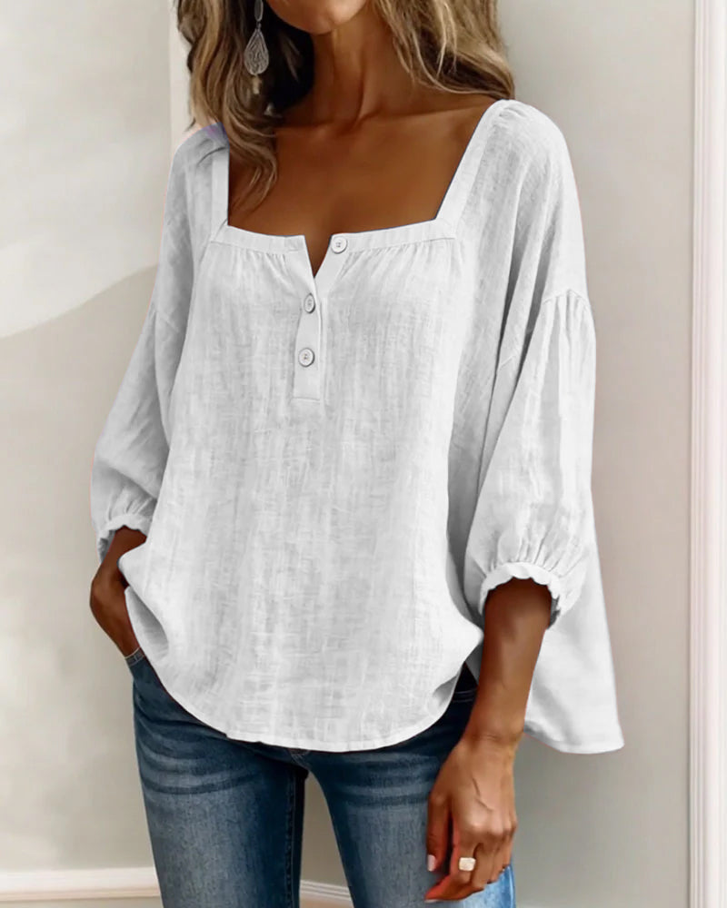 Janne | Eenvoudige blouse met lange mouwen